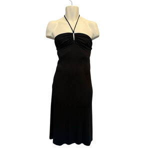 IRO Dress Zaret Halter Neck Cut Out Midi Black Size Small NWT